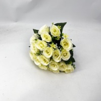 Bouquet de roses artificielles multicolores en soie, bouquet de roses pour mariage, décoration de fête à domicile, fausse fleur personnalisable