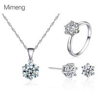 Boucles d'oreilles, collier et bague géométriques romantiques en zircon à six griffes, design de niche haut de gamme pour femmes, en cuivre plaqué rhodium, collection 2026