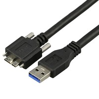 USB 3.0 Type mâle Micro B mâle câble d'extension caméra 3M 5M vis de verrouillage PVC veste tresse pour ordinateur 3A charge rapide