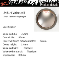 3 pouces Voice Coil 2431H HF Compression Driver Diaphragme pour Original J.B. Haut-parleur de compression L 2431H