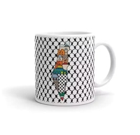 2024 vendita calda di alta qualità di grande capacità bianco ceramica palestina tazza con resistente al calore