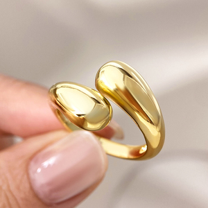 Glossy twisted Copper <b>ring</b> for unisex party wear hip hop men women jewelry - Product Image 1