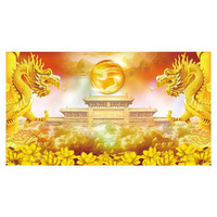 Mur Tissu Bouddhiste Hall Xianjia Taoïste Bouddhiste Murale Fond Entrée Temple Taoïste Culte Jeûne Église Papier Peint