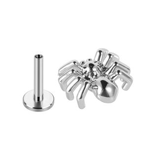 Labret personnalisé en acier inoxydable pour <span class=keywords><strong>piercing</strong></span> des <span class=keywords><strong>l</strong></span>èvres et des oreilles, accessoires corporels unisexes, motif araignée - Product Image 3