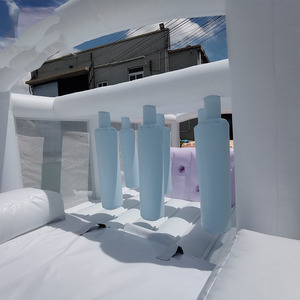 White PVC Material Factory Direkt verkauf Aufblasbare Kinder burgen mit Rutschen und Hindernis rennen Vergnügung spark - Product Image 4