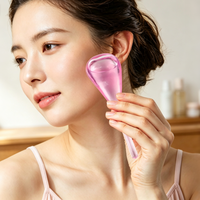 Globes de glace pour le visage, brillants, en verre borosilicate de haute qualité, masseur rafraîchissant, rouleau de glace en gel en forme de cœur pour le soin de la peau du visage