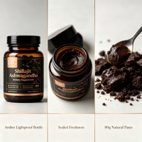 Capsules d'extrait de Shilajit de l'Himalaya et d'Ashwagandha OEM 80g, enrichies en plus de 85 oligo-éléments, à absorption facile, complément alimentaire pour