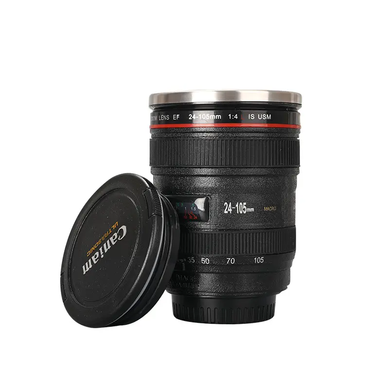 Auto agitação caneca Camera Lens Caneca Camera Lens Forma Caneca De Café De Aço Inoxidável