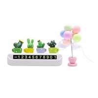 Plaque d'immatriculation de téléphone de voiture décor d'intérieur Anime ornements de Cactus mignons parfum automatique accessoires de carte de stationnement temporaire cachée