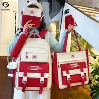 Tas Sekolah Siswa Modis Tahan Air Set Logo Kustom Tas Sekolah Set Ransel Siswa