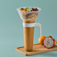 Ensemble de bols ronds en plastique PET jetables transparents personnalisés pour marmite chaude Boba Smoothie Dessert Café Jus à emporter