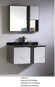 Ensembles de coiffeuse de salle de bain au design nordique moderne avec miroir LED Armoire en aluminium Accessoire de lavabo Armoire de toilette <span class=keywords><strong>WC</strong></span> - Product Image 2