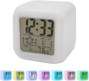 New Fashion Sublimation <b>Led</b> Color Children Seven Color Digital Alarm <b>Clock</b> - Product Image 2