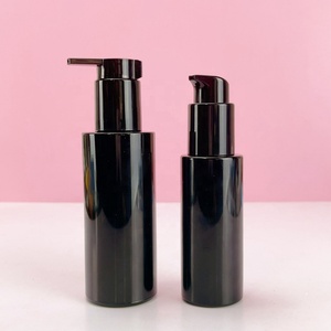 Premium Quality Violet <b>Bottle</b> 30ml 50ml 100ml 200ml Flat Shoulder Black Violet Glass Serum Oil Dropper <b>Pump</b> <b>Bottle</b> - Product Image 4