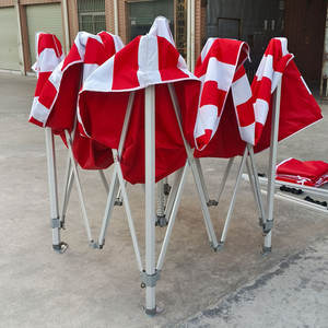 Perlengkapan Stan Karnaval Kanopi Benturan 10X10 Kaki Kanopi Luar Ruangan Sembul Garis-garis Biru dan Putih - Product Image 4