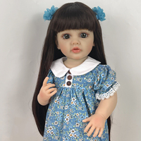 Alive Bebe Boneca Günstige Süße Realistische Stoff Körper Prinzessin Kleinkind Puppen Vinyl Gummi Baby Spielzeug Puppe Mit Langem Braunem Lockigem Haar