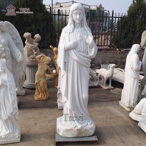 Religious Catholic <b>White</b> Marble Made Mary Holding Jesus TCAMS-456 Mary Holding Jesus TCAMS-456 - Product Image 4