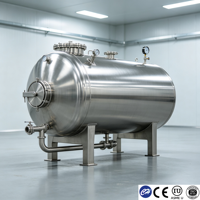 Tanque de Almacenamiento de Leche Horizontal Grande de 5000-100000L, Acero Inoxidable SS304, Aislado, Sanitario, para Granjas Lecheras, con Certificación ASME y CE, Directo de Fábrica