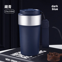 Nouvelle tasse isotherme moderne en acier inoxydable 304 à double paroi, grande capacité, pour café et boissons, trois-en-un, au design élégant