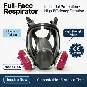 Masque respiratoire réutilisable intégral, interface à double baïonnette, compatible avec <span class=keywords><strong>filtre</strong></span> multi-gaz <span class=keywords><strong>ABEK1P3</strong></span>, protection chimique contre les risques mixtes - Product Image 2