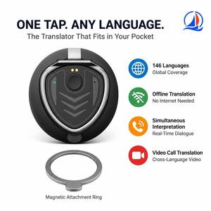 Traductor Inteligente con IA, Traducción <span class=keywords><strong>en</strong></span> Tiempo Real sin Conexión, Interpretación Simultánea, Traducción de Videollamadas, Soporte Magnético <span class=keywords><strong>para</strong></span> Teléfono - Product Image 3