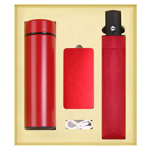 ชุดของขวัญธุรกิจดีลักซ์สําหรับวันครบรอบ โลโก้ที่กําหนดเอง จอแสดงผล LED ขวดน้ํา พาวเวอร์แบงค์ ร่มอัตโนมัติสต็อก - Product Image 2