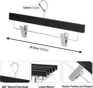 Prix d'usine Lot de 30 pantalons de manteau Cintres en bois noir pour le haut et le bas - Product Image 4