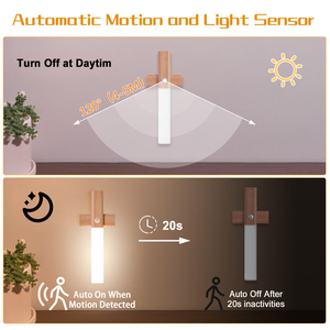 Luz Nocturna Magnética de Pared con Sensor de Movimiento, Diseño Redondo en Forma de Cruz, Inducción de Cuerpo Humano para Pasillo, Dormitorio, Escaleras - Product Image 3