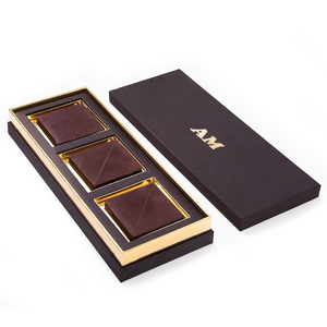 Boîte à <span class=keywords><strong>chocolat</strong></span> vide personnalisée avec logo en feuille d'or, emballage <span class=keywords><strong>cadeau</strong></span> en papier pour <span class=keywords><strong>chocolat</strong></span> <span class=keywords><strong>noir</strong></span> - Product Image 1