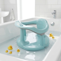 Siège de bain pour bébé, tabouret de douche monobloc en PP + PVC avec ventouses puissantes pour la salle de bain à domicile, 0-18 mois