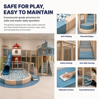 Équipement de jeu souple commercial : Panneaux de structure de jeu, piscine à balles, double toboggan, mur d'activités, espace ouvert, certifié ISO 9001 pour centre de jeux