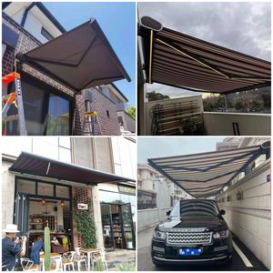 Tenda da sole motorizzata retrattile personalizzata con LED integrati, resistente alle intemperie, per balcone, terrazza, vetrina. - Product Image 3