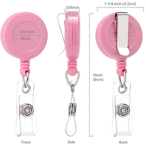 Bobine d'insigne pince crocodile personnalisée forme ronde <span class=keywords><strong>Yoyo</strong></span> bobines <span class=keywords><strong>porte</strong></span>-<span class=keywords><strong>badge</strong></span> d'identification d'infirmière rétractable - Product Image 3