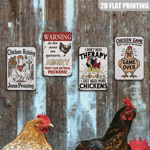 Pancartes en métal vintage « Chicken Raising Jesus Praising » pour la décoration des poulaillers <span class=keywords><strong>de</strong></span> jardin - Product Image 3