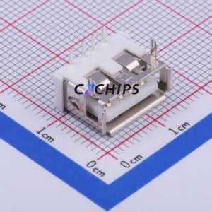 912-112A1011D10100 USB Connector Bent Lead Through Hole Connector Type-A USB 2.0 Female Right Angle Insert - Product Image 1