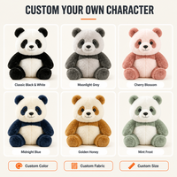 Peluche Panda en Coton PP de Haute Qualité, Corps Volumineux, Yeux Ovales, Amis des Animaux pour Exposition au Zoo, Cadeau, Kiosque