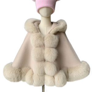 <span class=keywords><strong>Manteau</strong></span> en fourrure cachemire pour <span class=keywords><strong>enfant</strong></span>, grand col en vraie fourrure de renard, Style ample, classique bébé doux et <span class=keywords><strong>chaud</strong></span>, à capuche, hiver - Product Image 1