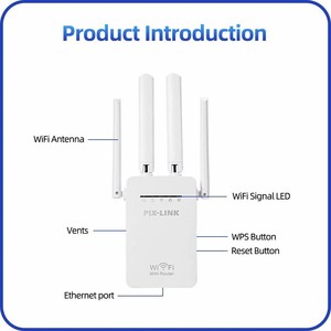 Nuevo Repetidor WiFi de Doble Banda PIX-LINK <span class=keywords><strong>para</strong></span> <span class=keywords><strong>el</strong></span> <span class=keywords><strong>Hogar</strong></span>, Router Inalámbrico de 300Mbps, Extensor USB con 4 Antenas - Product Image 4