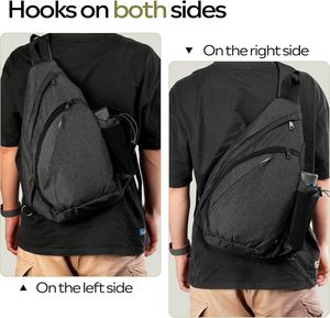 Meilleur sac à bandoulière noir simple élégant classique extra large pour femmes pour hommes femmes dames voyage avec sangle épaisse - Product Image 5