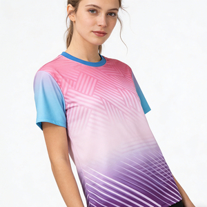 T-shirt de course haute performance personnalisé avec logo, multicolore, léger, respirant, séchage rapide, anti-humidité - Product Image 4
