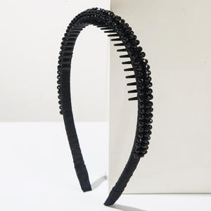 Bandeau antidérapant à dents en cristal Tissu de tension Design déformé Favorable aux cheveux pour le lavage du visage - Product Image 4