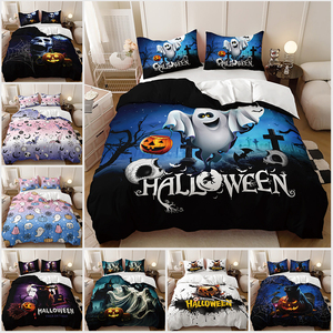 Set di Biancheria da Letto con Copripiumino 3D di Qualità con Motivo Scheletro e Ragnatela di Halloween - Product Image 2