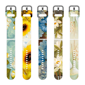 Correa personalizada transpirable de 20mm y 22mm con estampado de la serie Flowers para reloj 7/6/5 y para <span class=keywords><strong>Versa</strong></span> 4/<span class=keywords><strong>3</strong></span> banda de silicona reemplazable - Product Image 2