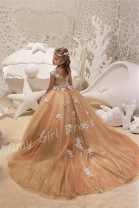 <span class=keywords><strong>Abiti</strong></span> da Damigella Personalizzati con Fiori e Applicazioni Floreali in Tulle <span class=keywords><strong>per</strong></span> Matrimoni, Eleganti Vestiti da Cerimonia <span class=keywords><strong>per</strong></span> Bambine, Prima Comunione e Ballo di Fine Anno - Product Image 6
