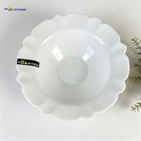 Vaisselle en verre opale classique, durable, réutilisable et éco-responsable, avec bord coupé, résistante à la chaleur, assiettes et bols à soupe portables, vente en gros