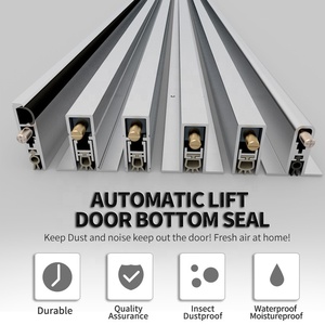 Joints inférieurs <span class=keywords><strong>de</strong></span> <span class=keywords><strong>porte</strong></span> en bois automatique <span class=keywords><strong>de</strong></span> conception moderne ZD-01 montés bande d'étanchéité en aluminium anti-poussière et coupe-vent - Product Image 3