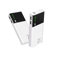 Batterie externe portable 20000 mAh avec logo OEM, chargeur mobile LED, sortie 10W – Cadeau idéal