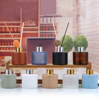 WOGU Stock Flacon de parfum, emballage cosmétique, 100 ml, 3 oz, flacon en verre rond mat givré, diffuseur de parfum, parfum d'ambiance