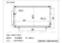 Condenseur de climatisation YunChi pour TOYOTA WISH 2002- AME11, référence 88460-21040, avec garantie de 12 mois