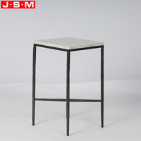 Table basse contemporaine en pierre et métal de qualité supérieure, table d'appoint en marbre pour salon